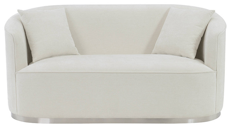 ACME Odette Loveseat With 2 Pillows, Beige Chenille