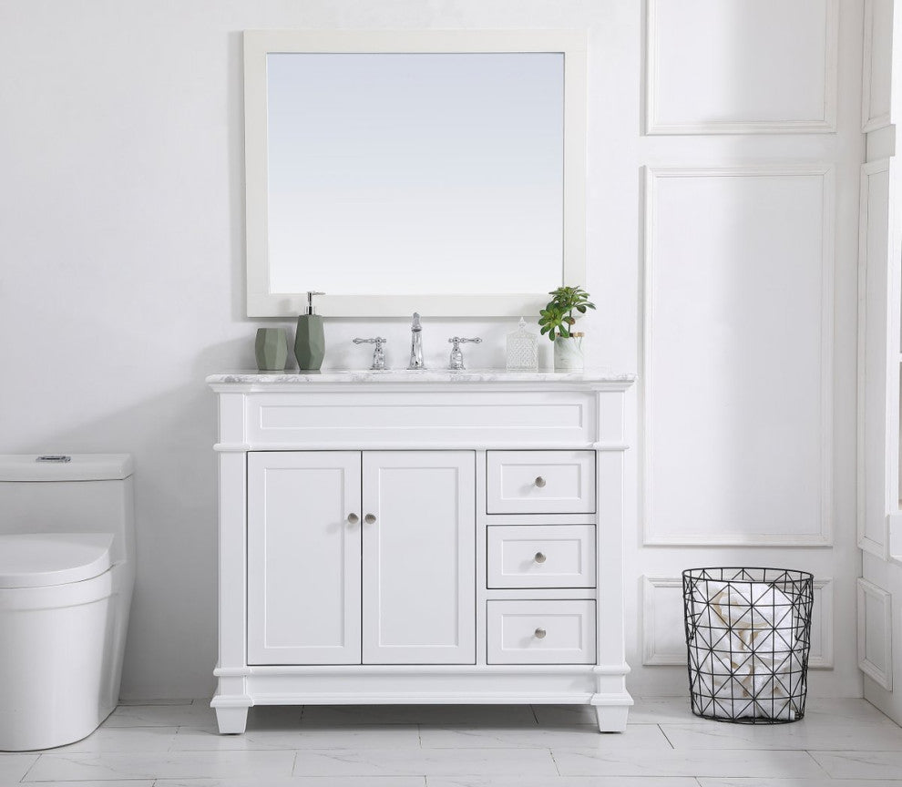 Weston Single Bathroom Vanity Set, White, 42