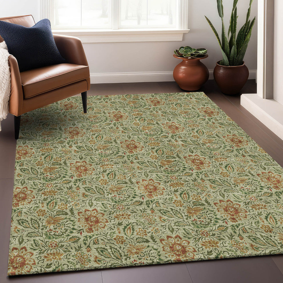 Premium Machine Washable Mayfield AMF660 Aloe 8' x 10' Rug