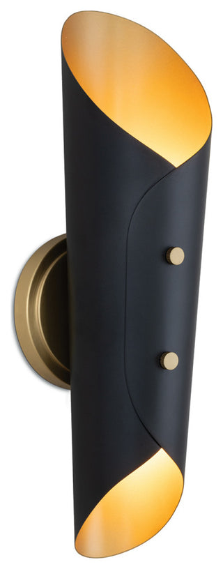 Vest Sconce, Blackened Brass and Natural Brass