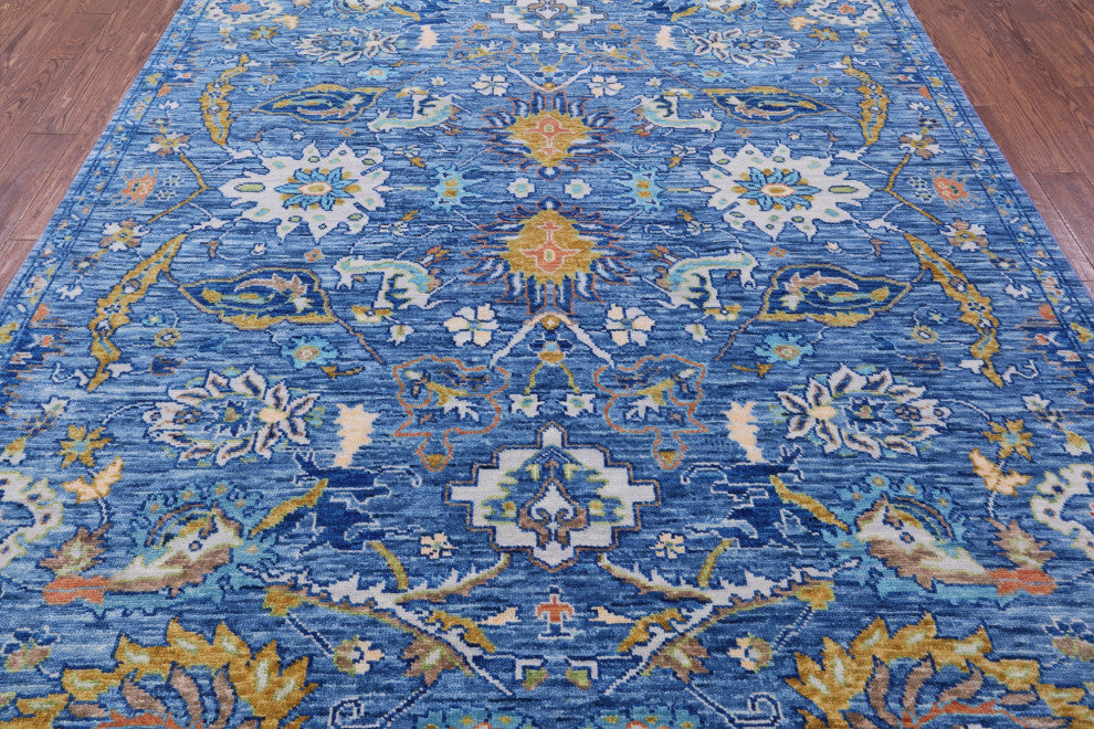 8' 0" X 10' 1" Handmade Turkish Oushak Wool Rug - Q14970