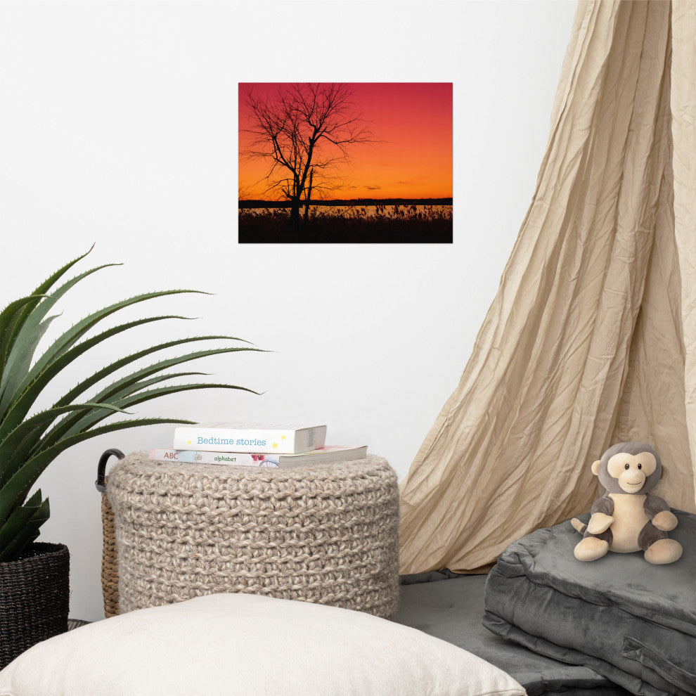 Burning Skies Landscape Photo, Rural Unframed Wall Art Print, 12" X 16"