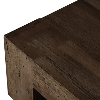 Abaso Rectangular Coffee Table Ebony Rustic Wormwood Oak