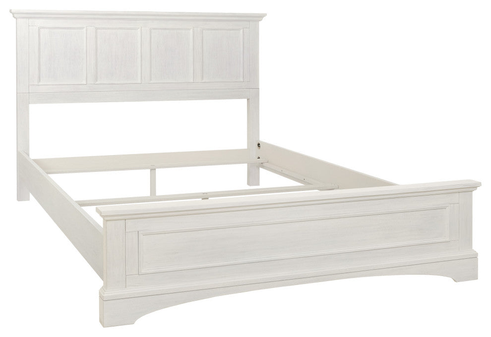 Farmhouse Basics Queen Bed Set 3/CTN, Rustic White Finish