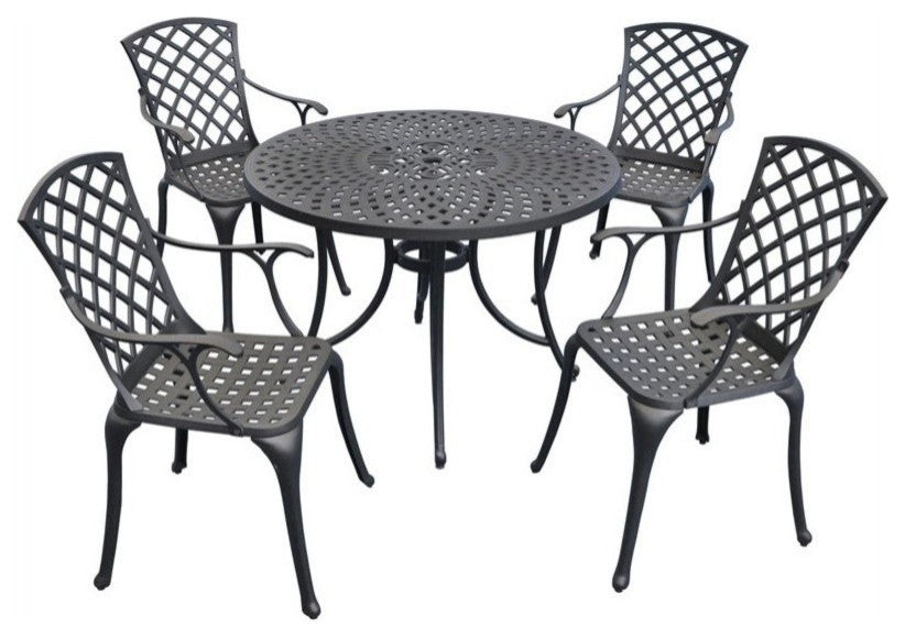 Sedona 42" 5-Piece Cast Aluminum Outdoor Dining Set