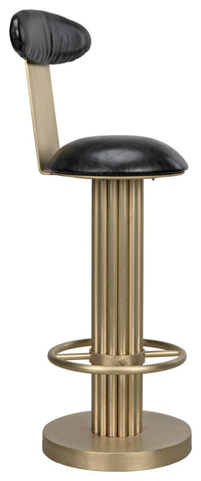 Sedes Bar Stool, Steel With Brass Finish