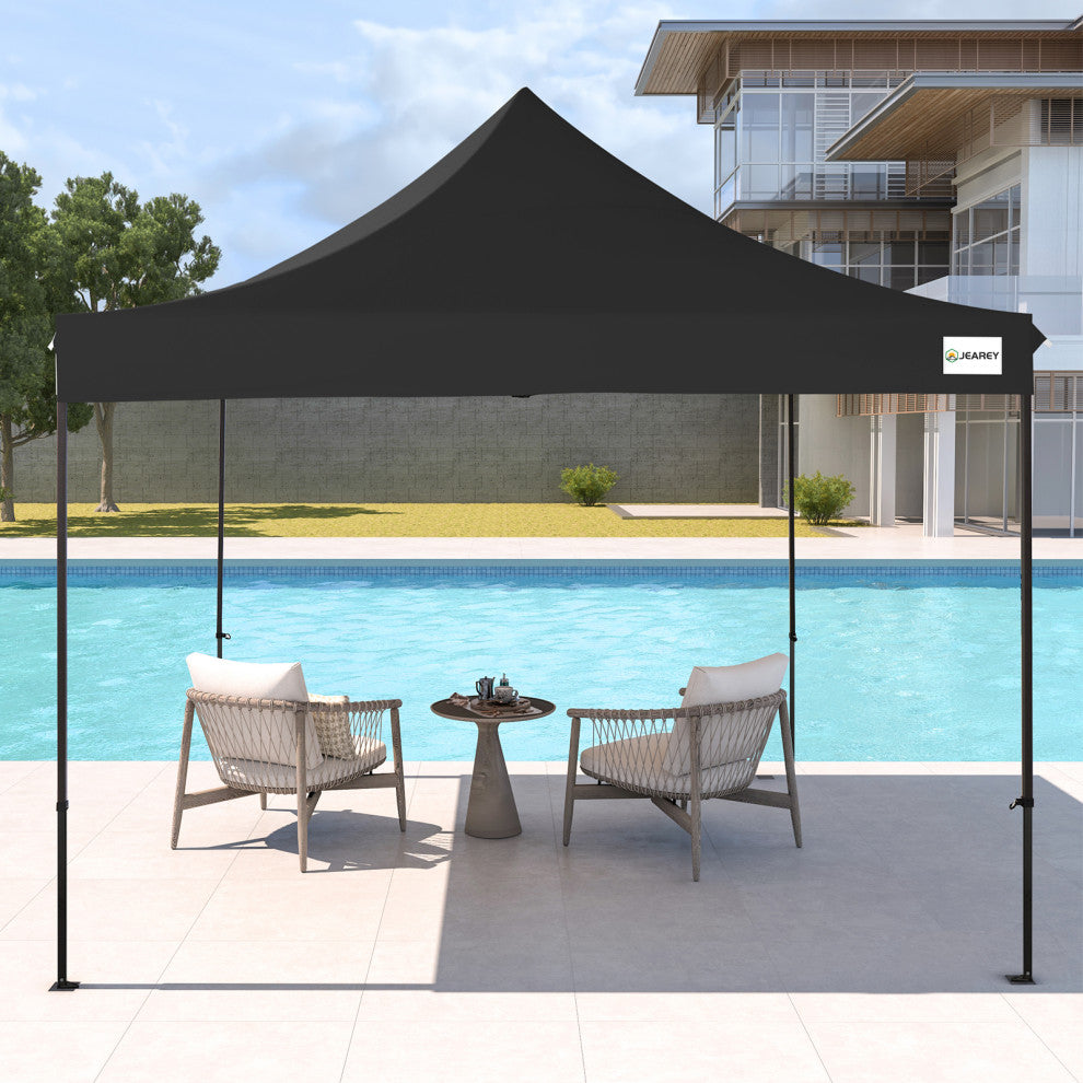 JEAREY Pop Up Canopy Tent, Outdoor Canopy, 4 Sand Bags, Black, 12x12ft