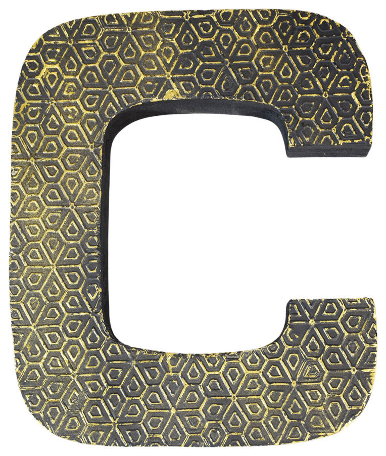 Handmade Eco-Friendly Wall Decor "S" Alphabet Letter Block, 1.3x7.7x6.5