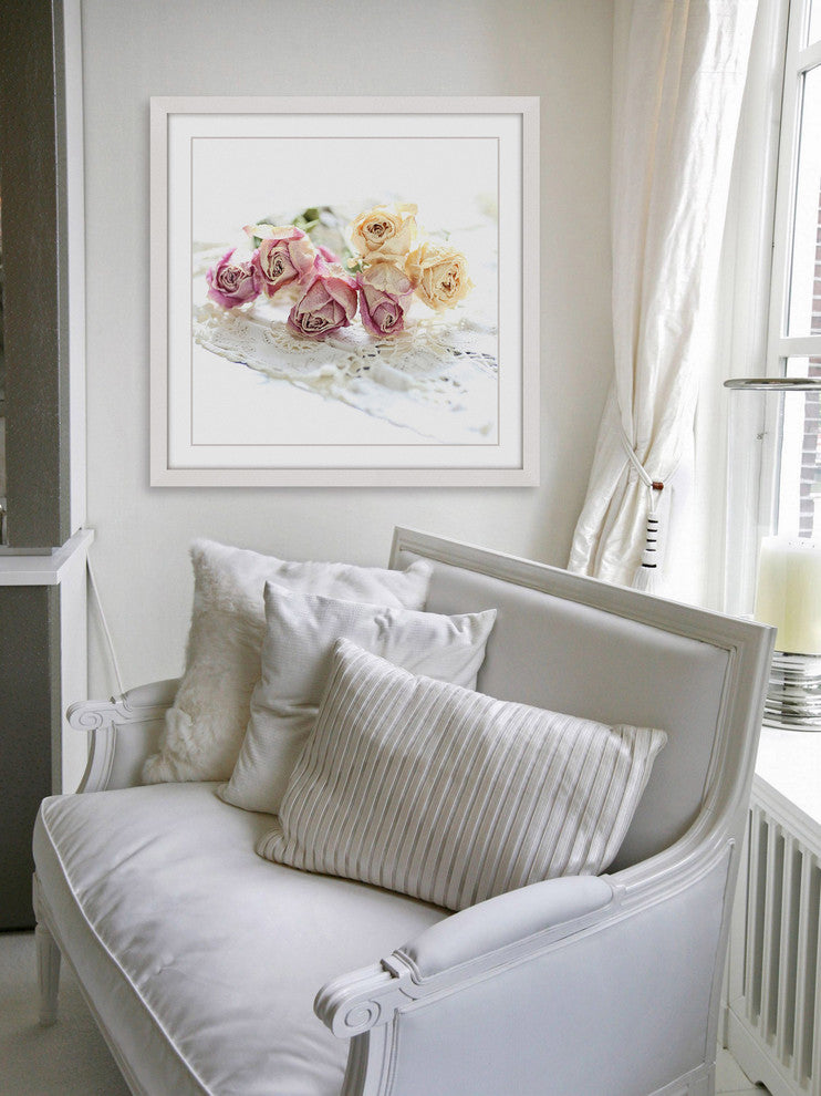 Marmont Hill, "Faded Roses" by Sylvia Cook Framed Painting Print, 12x12