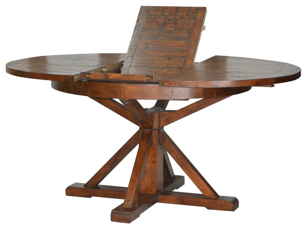 Irish Coast Round Extension Dining Table, Brown