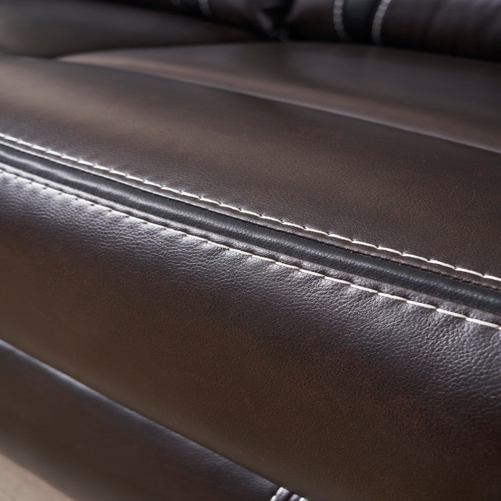 73" Faux Leather Top Arm Reclining Upholstered Loveseat Sofa