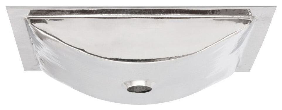 Nantucket Sinks TRS Hand Hammered Stainless Steel Rectangle Bathroom Sink