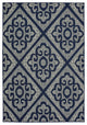 Martinique Floral Scroll Lattice Navy/ Ivory Indoor/Outdoor Area Rug, 3'7"X5'6"