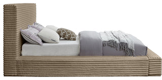 Dexter Upholstered Bed, Taupe, Full, Corduroy Fabric