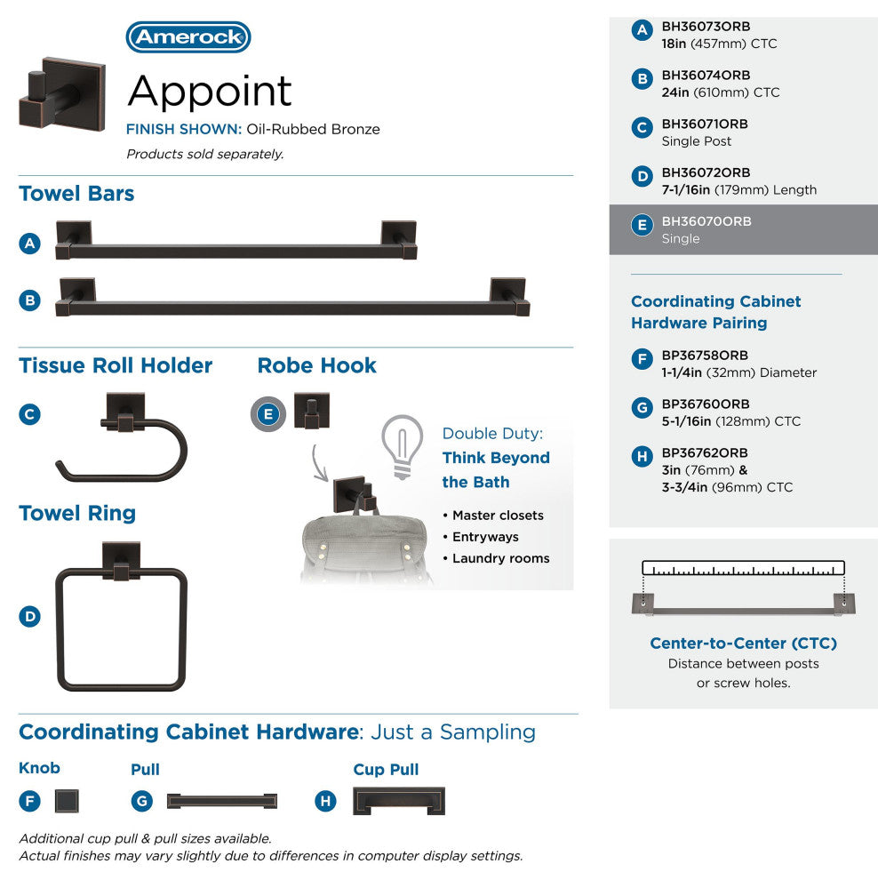 Appoint Traditional Single Robe Hook, Oil Rubbed Bronze
