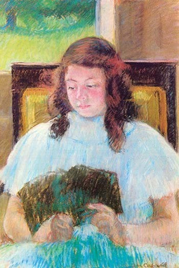 Young Girl Reading - Canvas Poster 20" x 30"