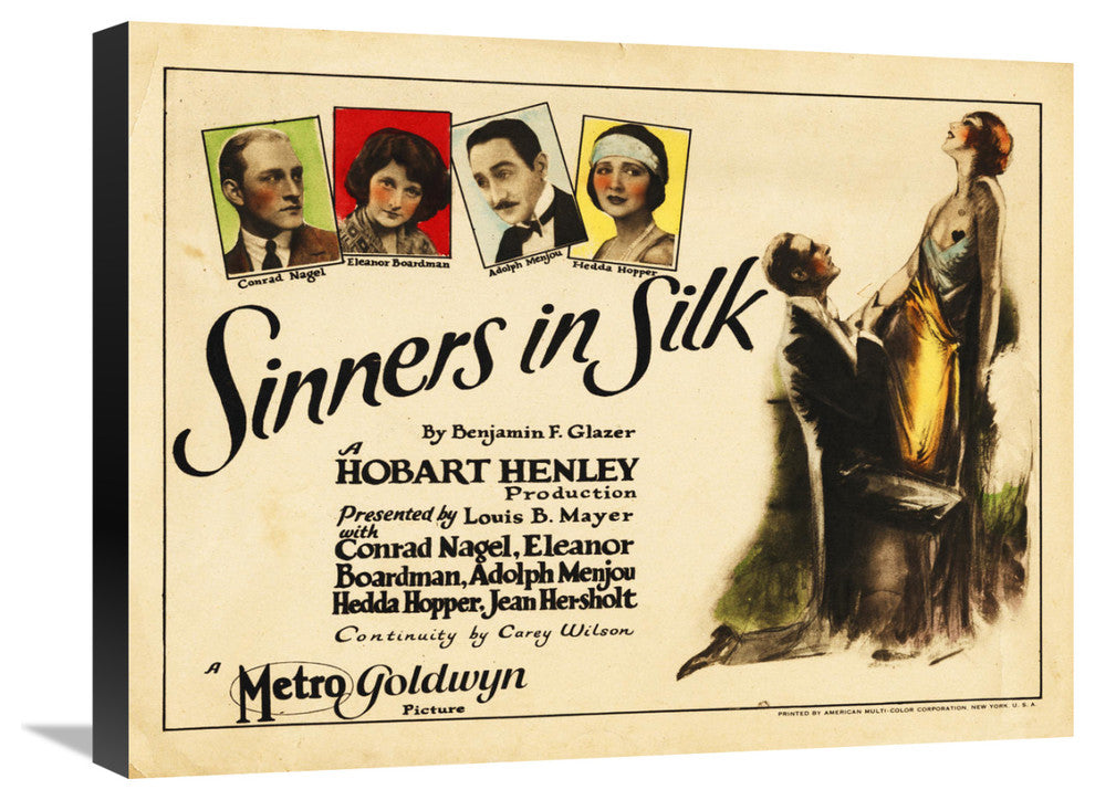 "Sinners in Silk" Stretched Canvas Giclee by Hollywood Photo Archive, 24"x18"
