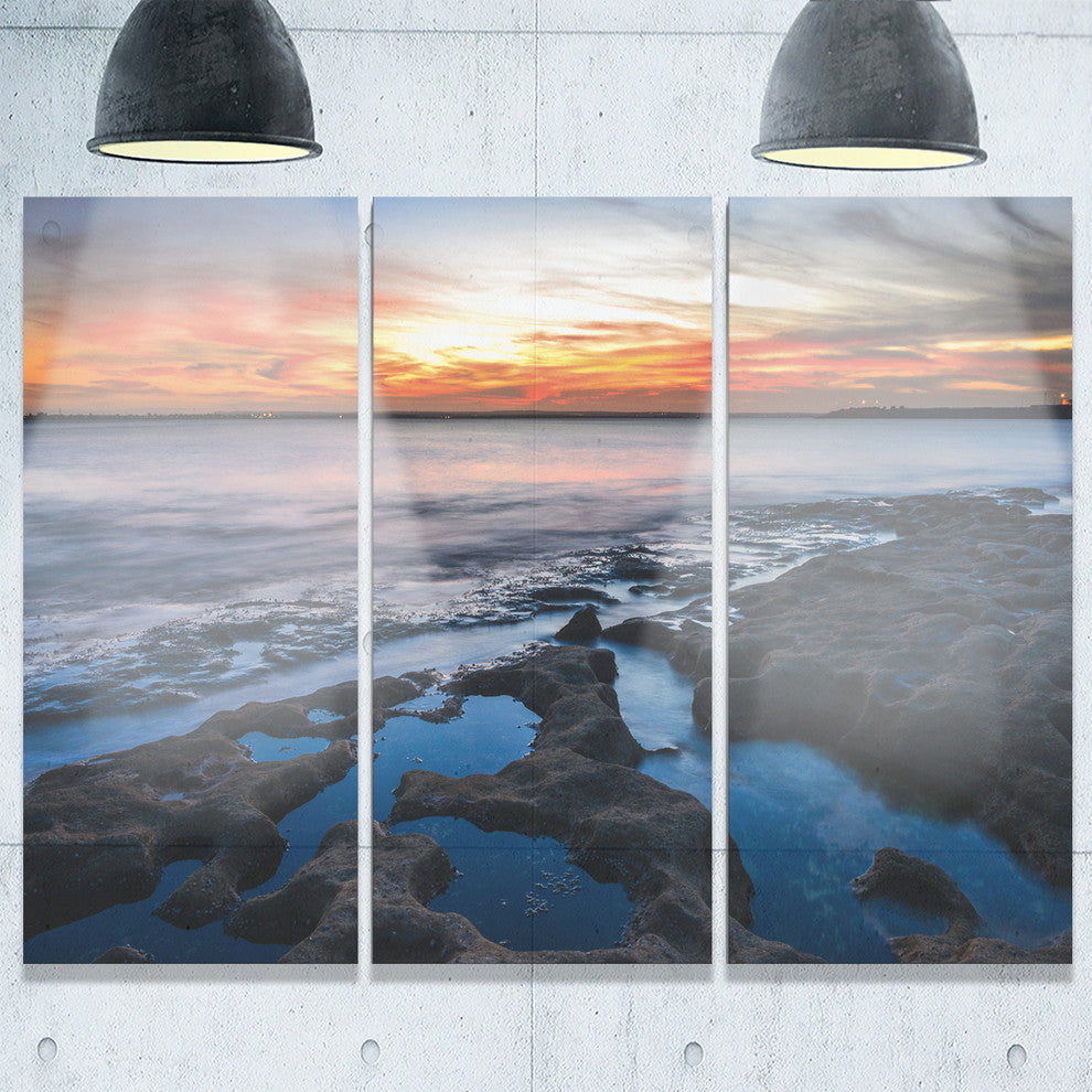 "Beautiful Blue Waters in Australia Beach" Metal Wall Art, 3 Panels, 36"x28"
