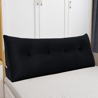 Bed Wedge Pillow Back Rest Support, Black Velvet, 54x20x8