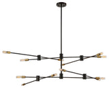 Lyrique 12-Light Chandelier, Bronze and Brass