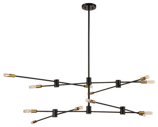 Lyrique 12-Light Chandelier, Bronze and Brass