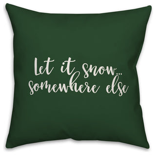 Let It Snow, Teal 18x18 Throw Pillow Cover