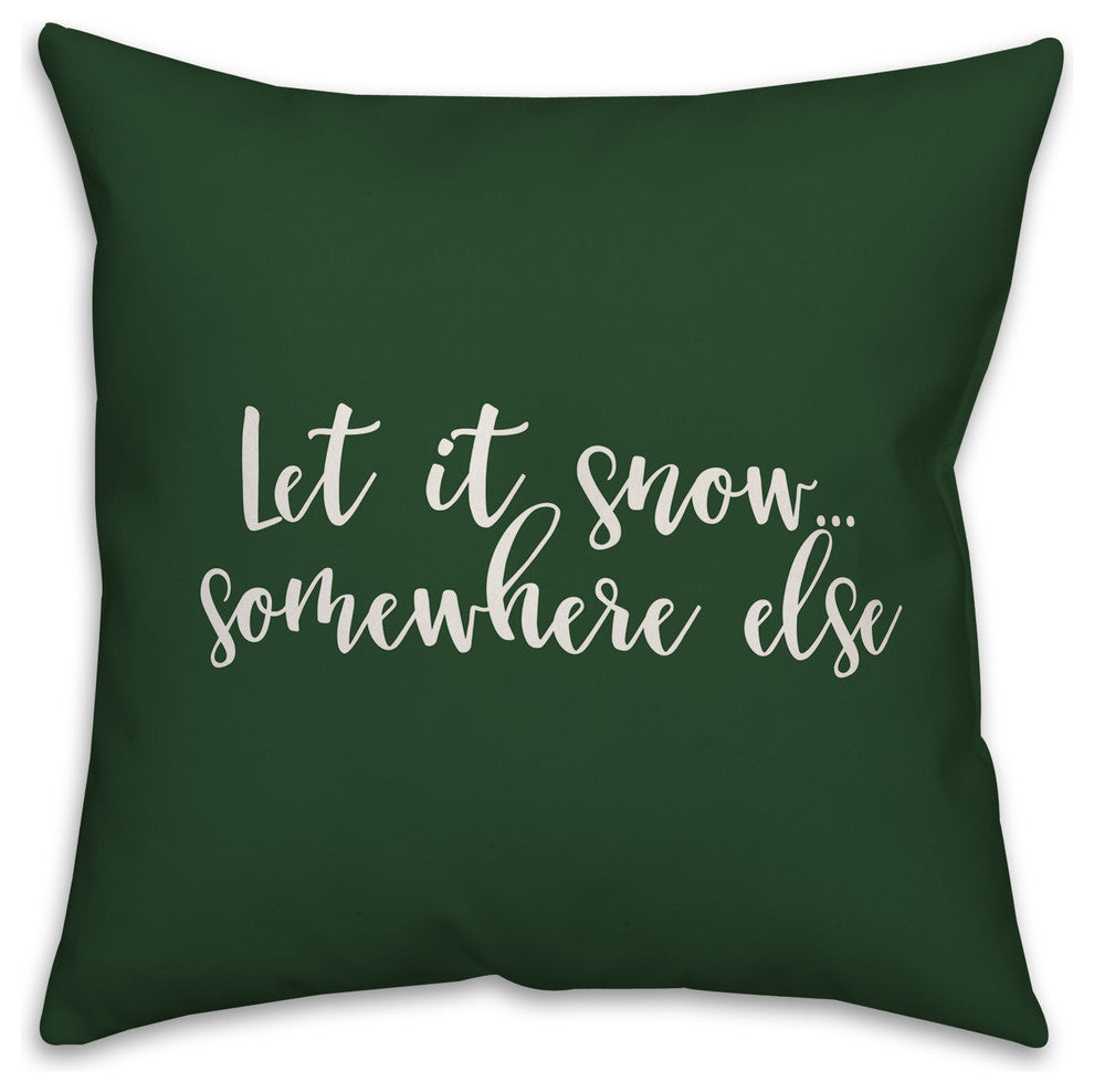 Let It Snow, Teal 18x18 Throw Pillow Cover