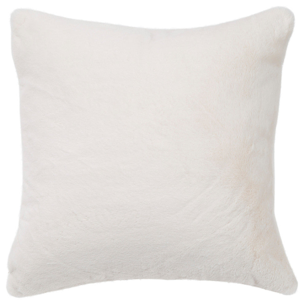 Luxe Faux Fur Pillow Cover, Cream