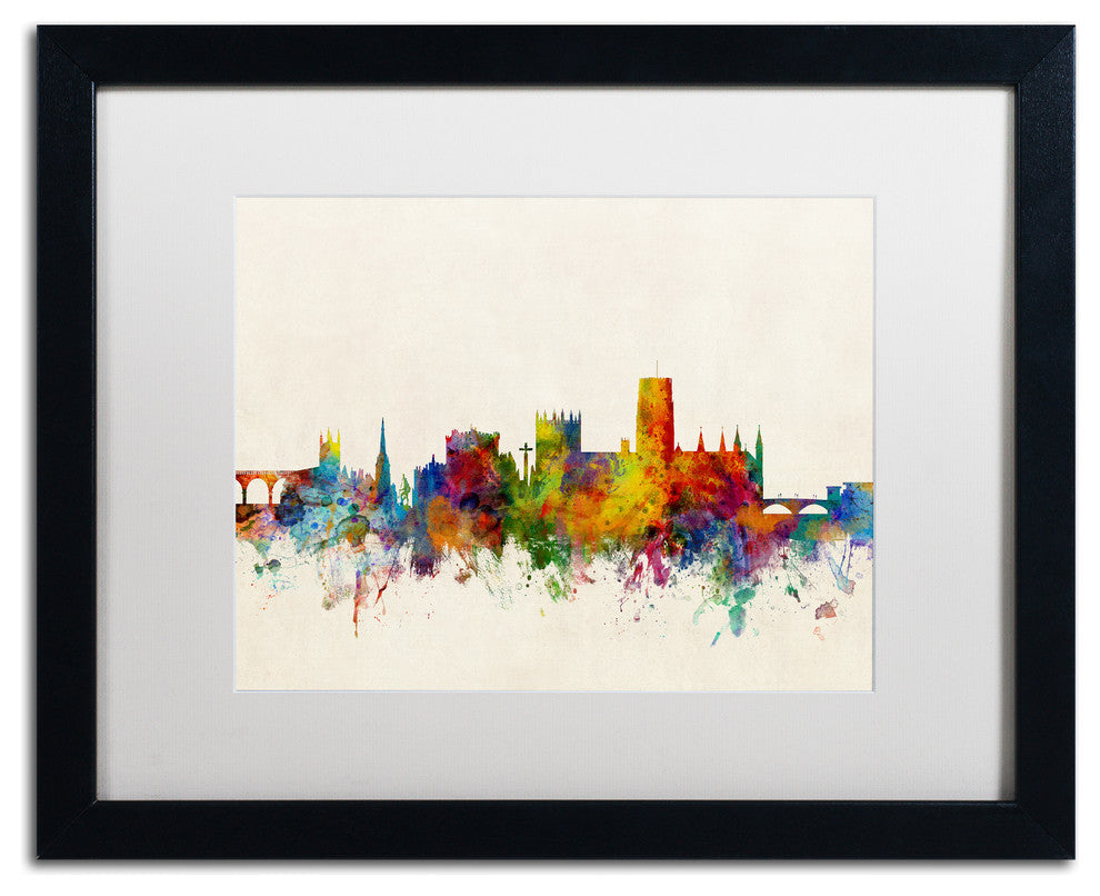 Michael Tompsett 'Durham England Skyline Beige' Matted Framed Art, 16x20