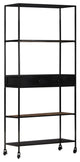 Vidaxl Book Cabinet 35.4"x13.8"x70.9" Rough Mango Wood and Iron
