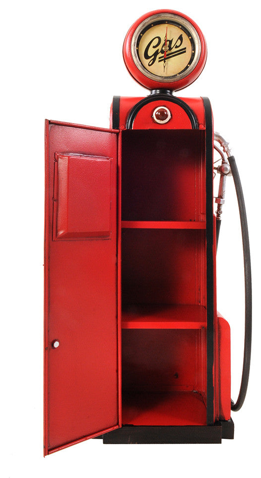 Gas Pump Withclock 1:4 Handcrafted metal Decor