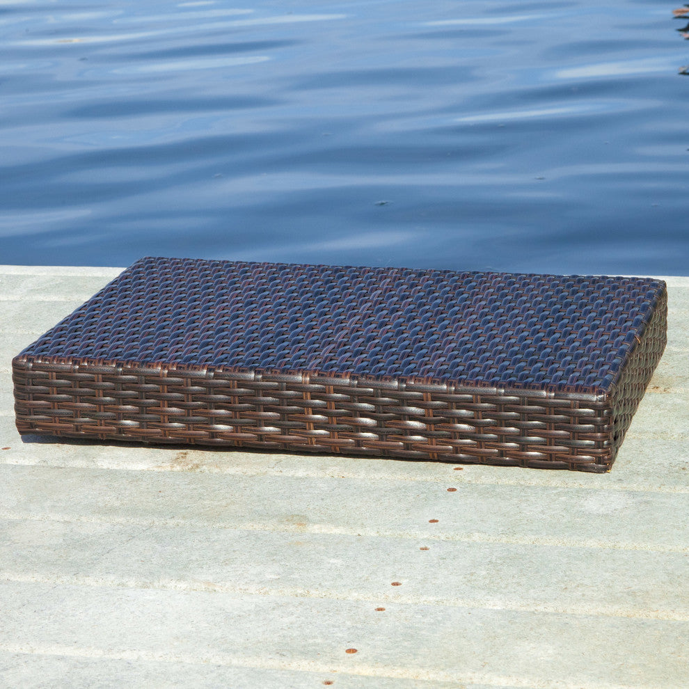 Olivia Outdoor Wicker Folding Side Table, Multibrown, Single