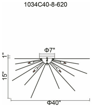 Savannah 8 Light Flush Mount With Gold Leaf Finish