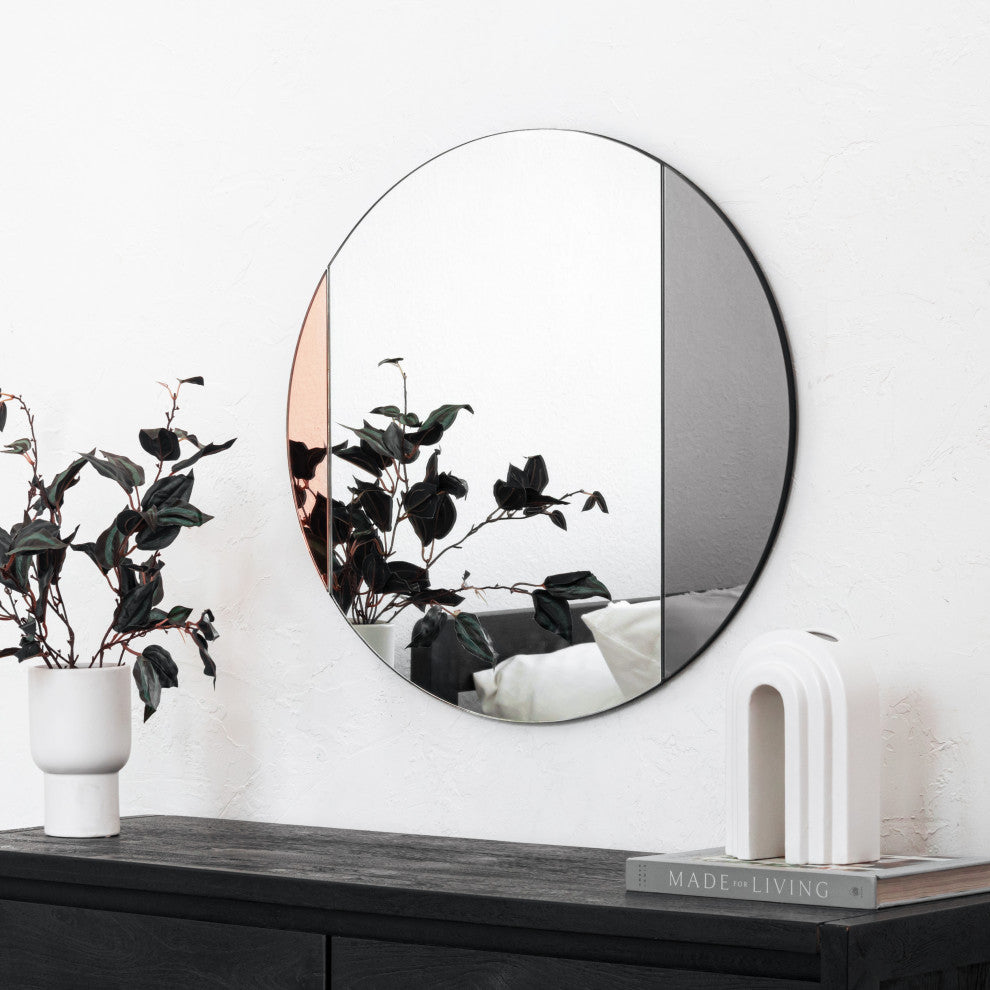Alpha Accent Mirror, Rose Gold, Smoke, 24"