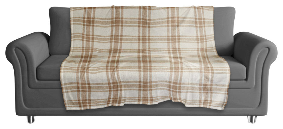 Orange Plaid 50x60 Coral Fleece Blanket