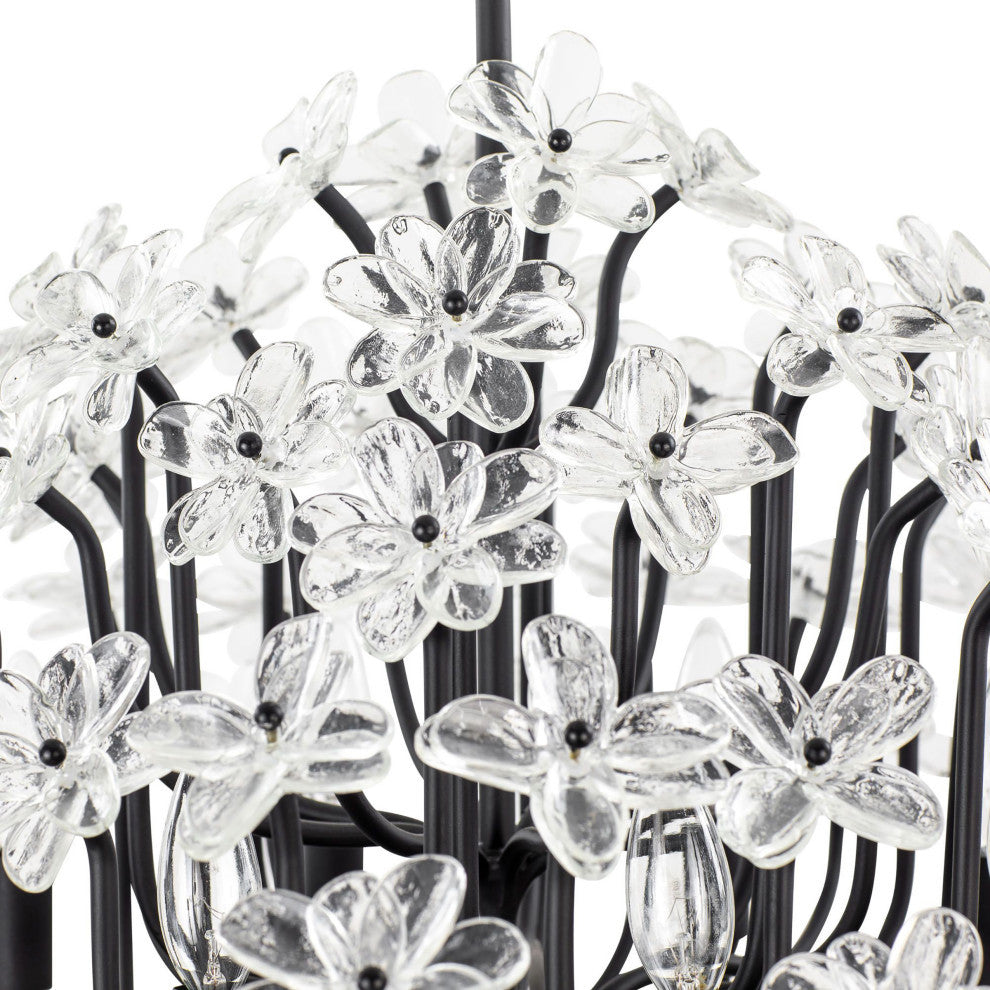 Wildflower 8-Lt Chandelier - Matte Black