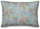 Butterfly Bird Floral on Blue 20x14 Spun Poly Pillow