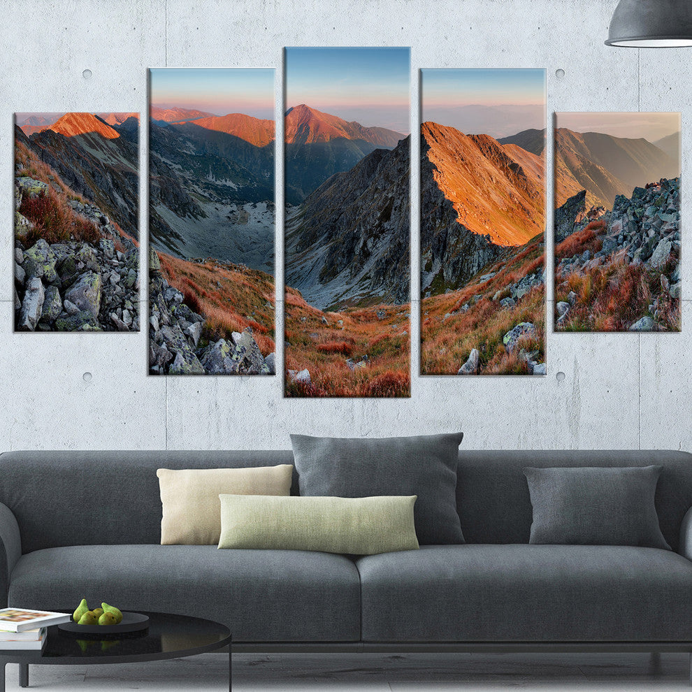 "Rocky Slovakia Mountains" Landscape Wall Art Canvas Print, 5 Panels, 60"x32"