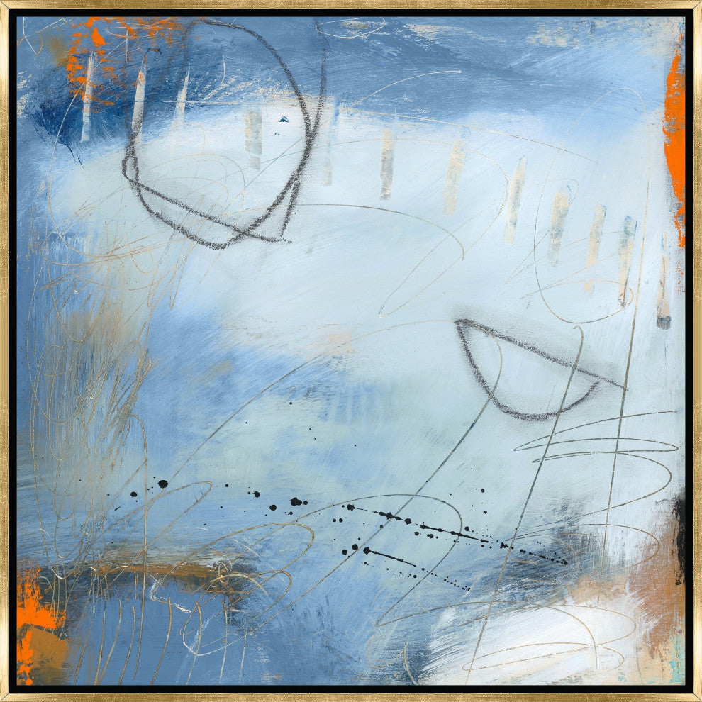 24x24 Quiet Reflection IV, Framed Artwork, Gold
