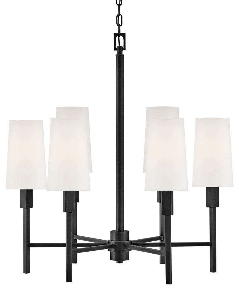 Hinkley Lighting 46455 Fenwick 6 Light 28"W Chandelier - Black