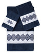 Linum Home Textiles Noah 3-Piece Embellished Towel Set, Midnight Blue