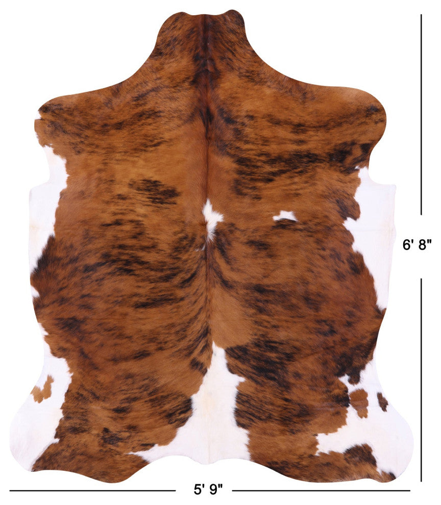 6' 8" X 5' 9" Organic Natural Hair-On Cowhide Area Rug C1448