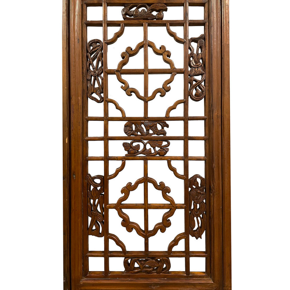 Consigned Antique Chinese Handcraft 3 Panels Wooden Screen/Room Divider