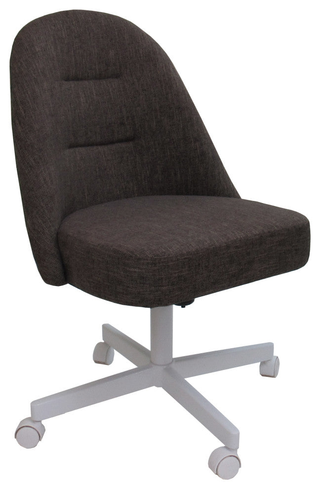 M-235 Swivel Metal Dining Caster Chair, Sanora Brown - White