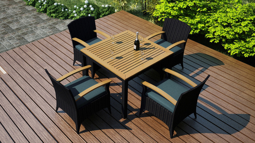 Arbor 5 Piece Arm Dining Set, Cast Lagoon