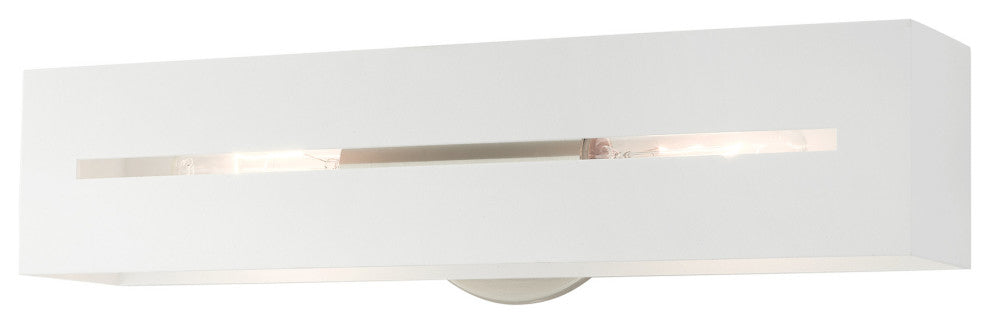Textured White With Brushed Nickel Accents Urban, Industrial, Vanity Sconce
