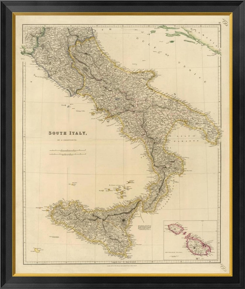 "S. Italy, 1832" Framed Canvas Giclee by John Arrowsmith, 34x40"