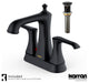 Karran 2-Hole 2-Handle Bathroom Faucet With Pop-Up Drain, Matte Black