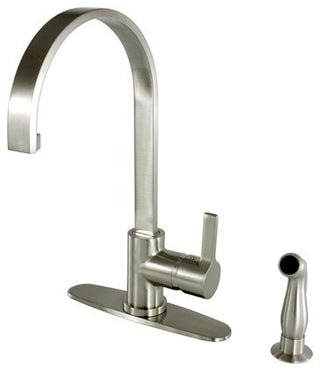 Gourmetier Single-Handle Kitchen Faucet With Side Sprayer, Brushed Nickel