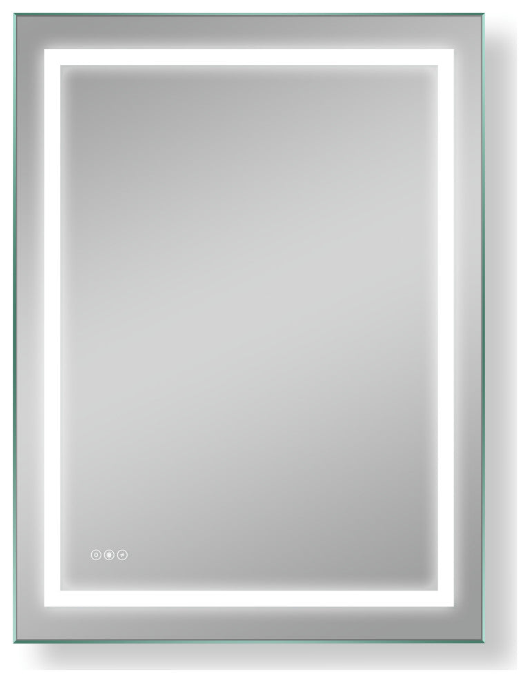 Anti-Fog Dimmable Multi-Color Inductive Touch LED Bathroom Mirror, 48x36 Inch